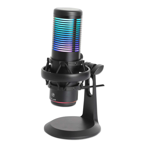 Micrófono Manhattan 102674 192 kHz, Alámbrico, USB, Negro