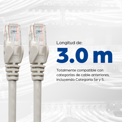 Miniatura 2 de Patchord Intellinet Cable de red Cat6, UTP Cat6, 3 m, U/UTP (UTP), Gris