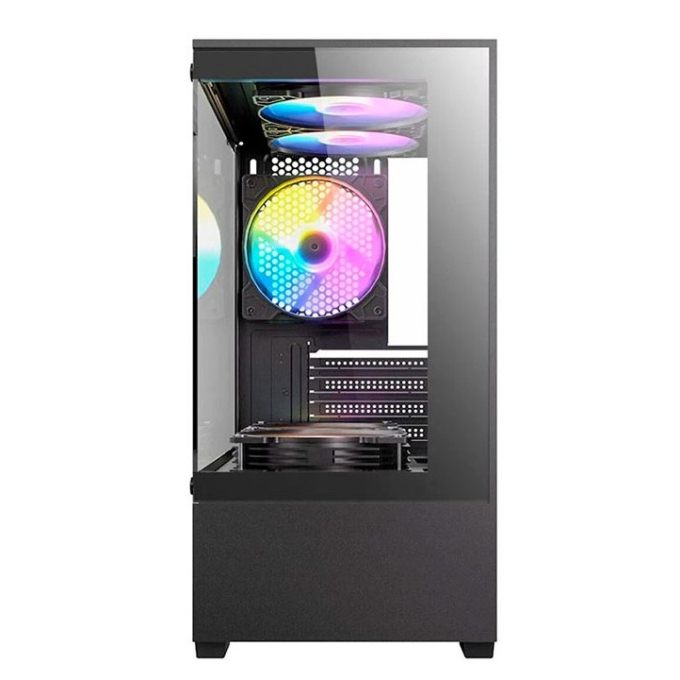 Miniatura 3 de Gabinete ANTEC VCX100M ARGB, Mini Tower, Micro-ATX, ITX, cristal templado, cinco ventiladores ARGB 120 mm incluidos, USB 3.0, negro.