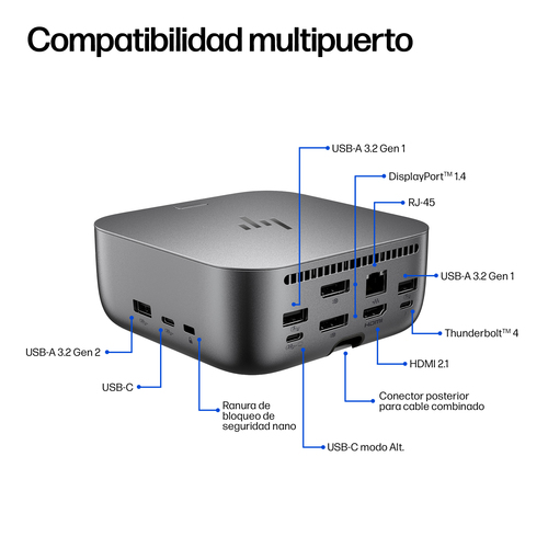 Miniatura 2 de Docking Station HP 8K Ultra HD, Thunderbolt 4, HDMI 1, USB A 2