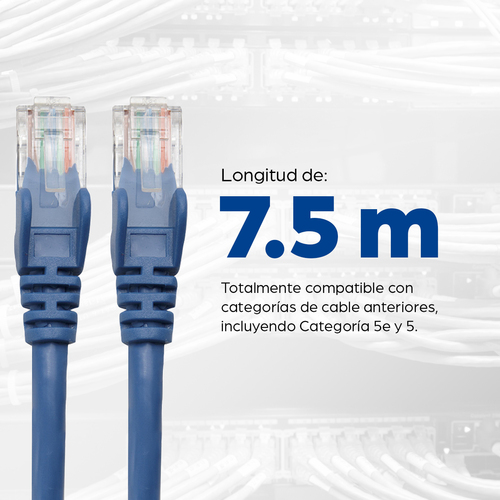Miniatura 2 de Patchcord Intellinet Cable de red, Cat6, UTP Cat6, 7.5 m, U/UTP (UTP), Azul