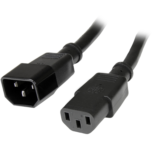 Cables de poder StarTech.com Hembra, Macho 125 V, 0.9 m, Negro