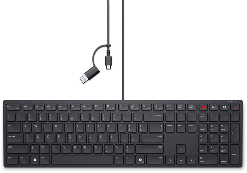 Teclado DELL KB525C Español, Alámbrico, USB, Plunger key switch, Negro