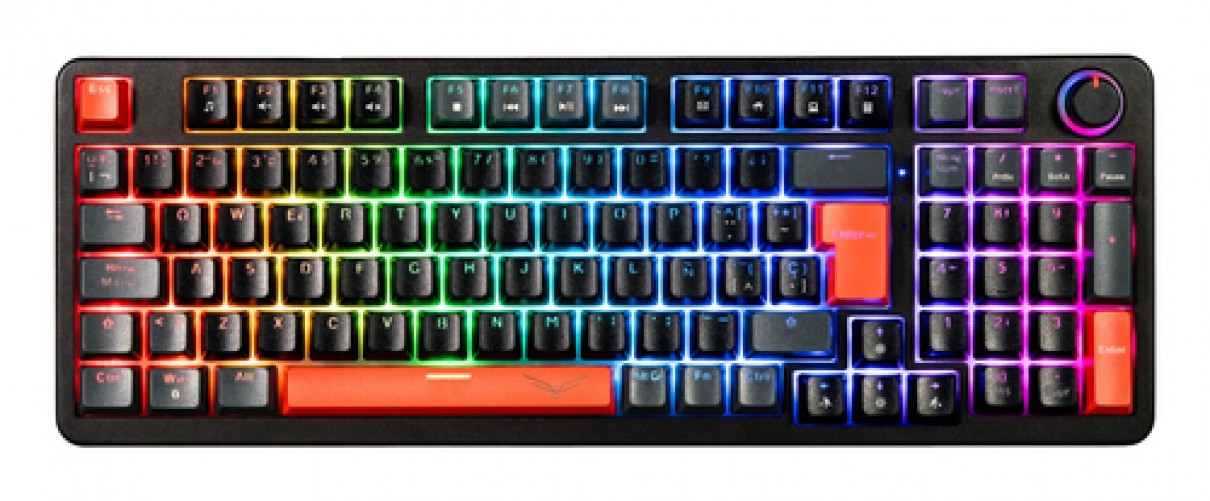 Teclado Naceb Technology NA-0972N Español, Alámbrico, USB, Interruptor mecánico, LED RGB, Negro