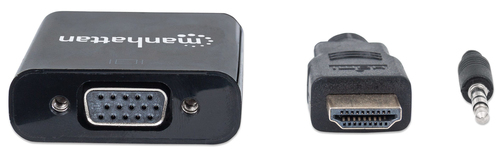 Miniatura 4 de Adaptador vídeo Manhattan Convertidor HDMI a VGA HDMI + 3.5mm a VGA (D-Sub), 0.3 m, Negro
