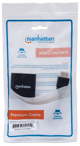 Miniatura 2 de Adaptador vídeo Manhattan Convertidor HDMI a VGA HDMI + 3.5mm a VGA (D-Sub), 0.3 m, Negro