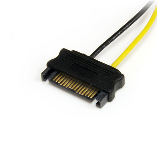 Miniatura 4 de Cable de poder StarTech.com SATA 15 puntas, PCI-E (6-pin), 0.15 m, Negro, Amarillo