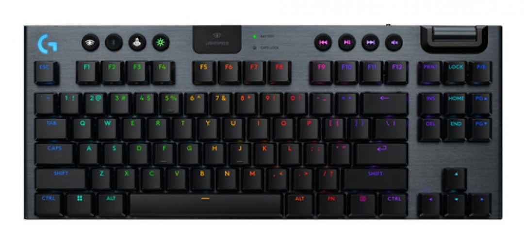 Teclado Logitech G G915 X LIGHTSPEED TKL Inglés, Inalámbrico y alámbrico, RF inalámbrico + bluetooth, Interruptor mecánico, LED, Negro