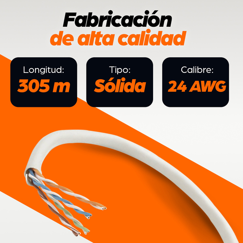 Miniatura 5 de Bobina Intellinet Cat5e, 305 m, U/UTP (UTP), Gris
