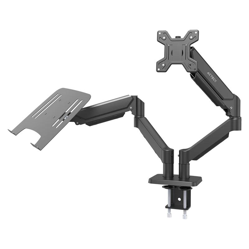 Soporte para laptop y Monitor Acteck, Max. 32", Hasta 9kg, Rotacion pantalla, Negro