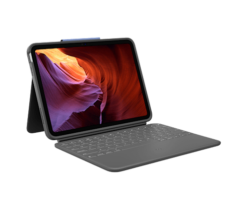 Teclado Inalámbrico Logitech Rugged Folio Smart Connector, Grafito