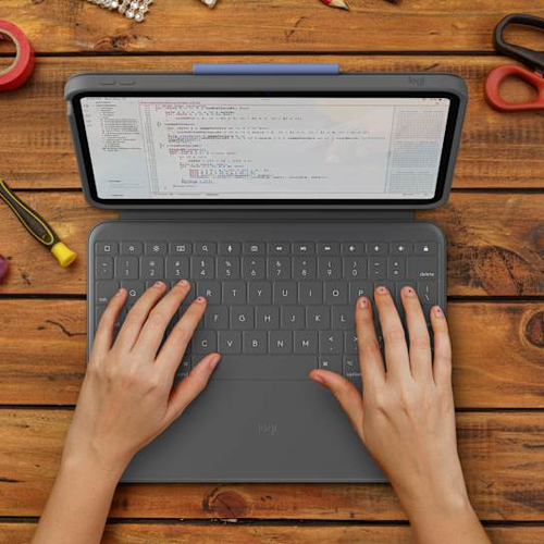 Miniatura 5 de Teclado Inalámbrico Logitech Rugged Folio Smart Connector, Grafito
