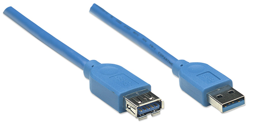 Miniatura 5 de EXTENSOR Manhattan 322447 3 m, USB A a USB A, Macho/Hembra, 5000 Mbit/s, Azul