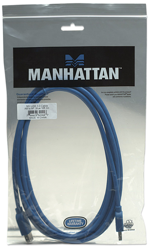 Miniatura 2 de EXTENSOR Manhattan 322447 3 m, USB A a USB A, Macho/Hembra, 5000 Mbit/s, Azul