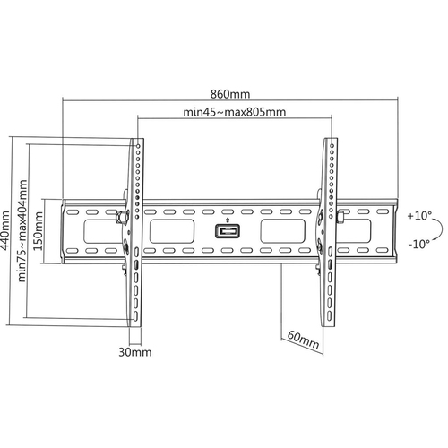 Miniatura 2 de Soporte Manhattan Hasta 85", VESA max. 800 x 400 mm, 75 kg, Negro