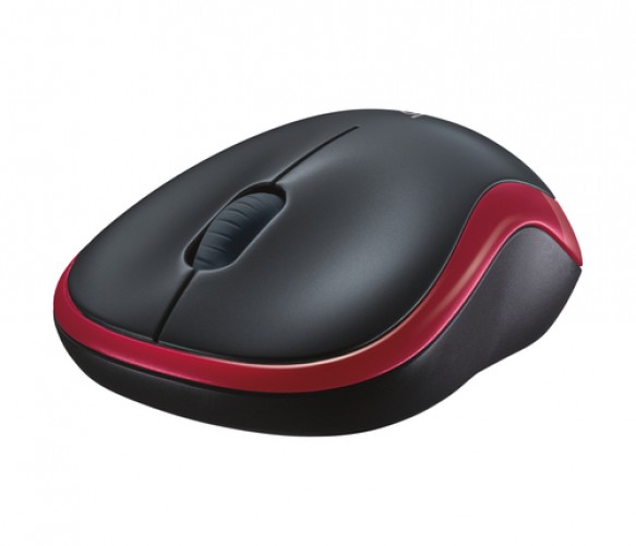 Mouse Logitech M185 Óptico, 3 Botones, 1000 DPI, RF inalámbrico, 10 m, Rojo