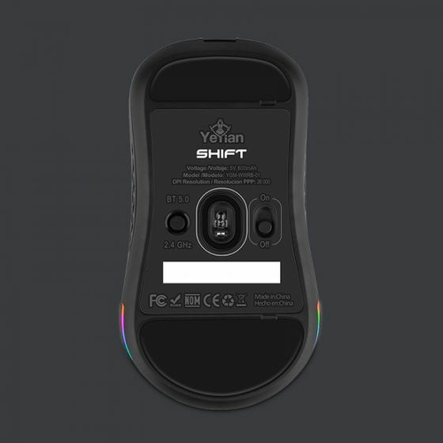 Miniatura 5 de Mouse Yeyian YGM-WWRB-01 Óptico, 6 Botones, 26000 DPI, Bluetooth, Negro