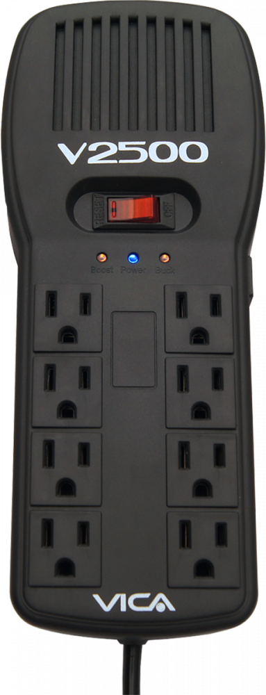 Miniatura 3 de Supresor de picos Vica V2500 100-127 V, 1500 W, 300 J, 60 Hz, 8 contactos, Negro