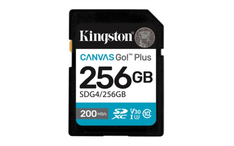 Memoria Kingston Technology Canvas Go! Plus Canvas Go! Plus 256 GB, Velocidad 200 MB/s, Clase 10