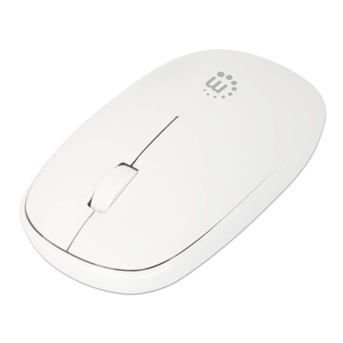 Mouse Manhattan 190329 Óptico, 3 Botones, 1200 DPI, RF inalámbrico, 10 m, Blanco