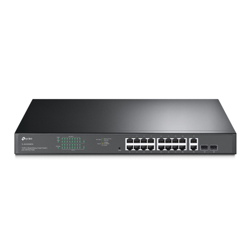 Switch TP-Link TL-SG1218MPE Gestionado, L2, RJ-45 18, Gigabit Ethernet (10/100/1000), (PoE +) 16, 1U, Negro