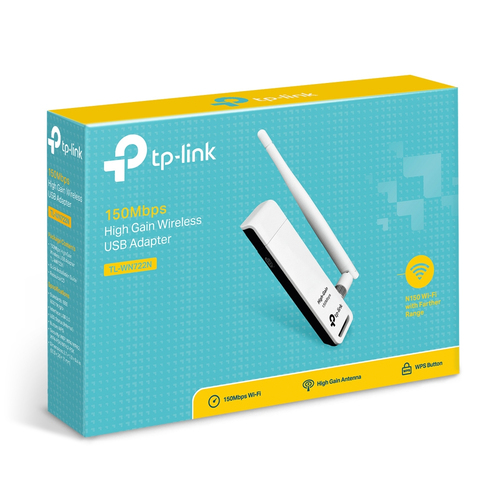 Miniatura 2 de Tarjeta de red inalambrica TP-Link TL-WN722N USB, Wi-Fi 4 (802.11n), Negro, Blanco