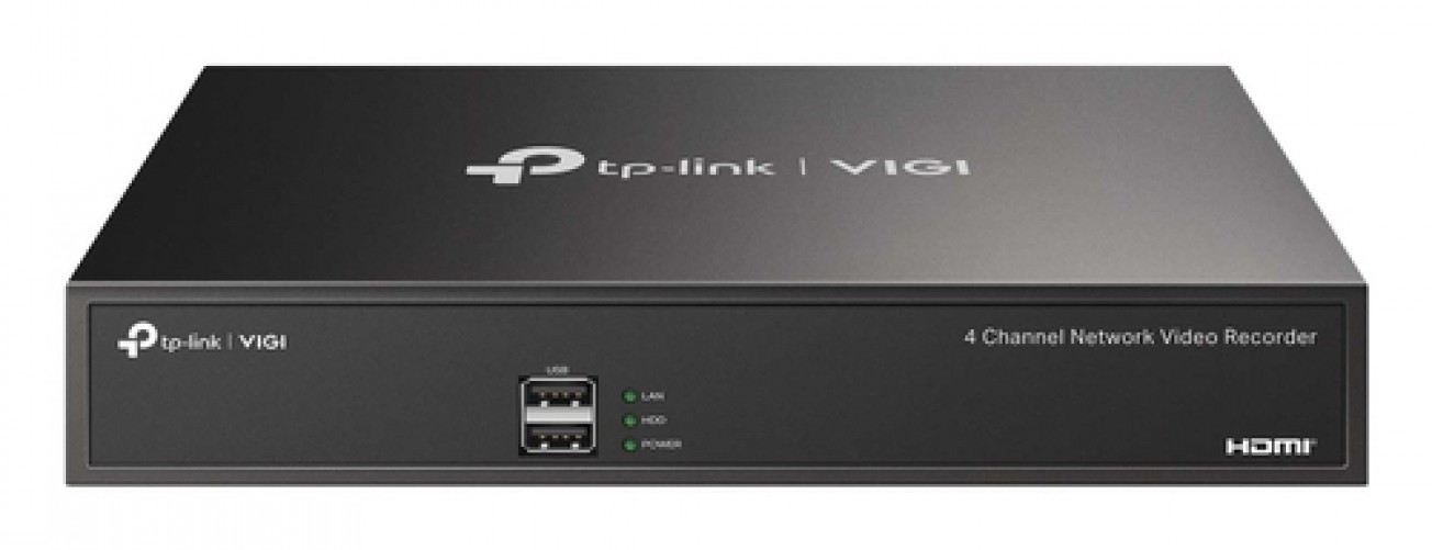 NVR TP-Link VIGI NVR1004H 4 canales, 720p, 1080p, 2160p, HDD Max. 10 TB, Negro