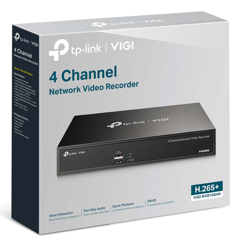 Miniatura 2 de NVR TP-Link VIGI NVR1004H 4 canales, 720p, 1080p, 2160p, HDD Max. 10 TB, Negro