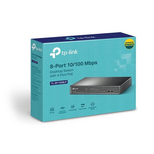 Miniatura 4 de Switch TP-Link TL-SF1008LP No administrado, RJ-45 8, Fast Ethernet (10/100), 4 POE, Negro