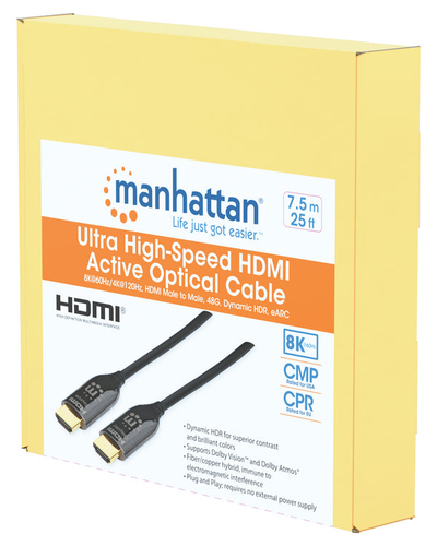 Miniatura 5 de Cable Hdmi Manhattan Canal Ethernet, 7.5 m, 48 Gbit/s, 2160p, 1440p, 4320p, 1080p, Negro