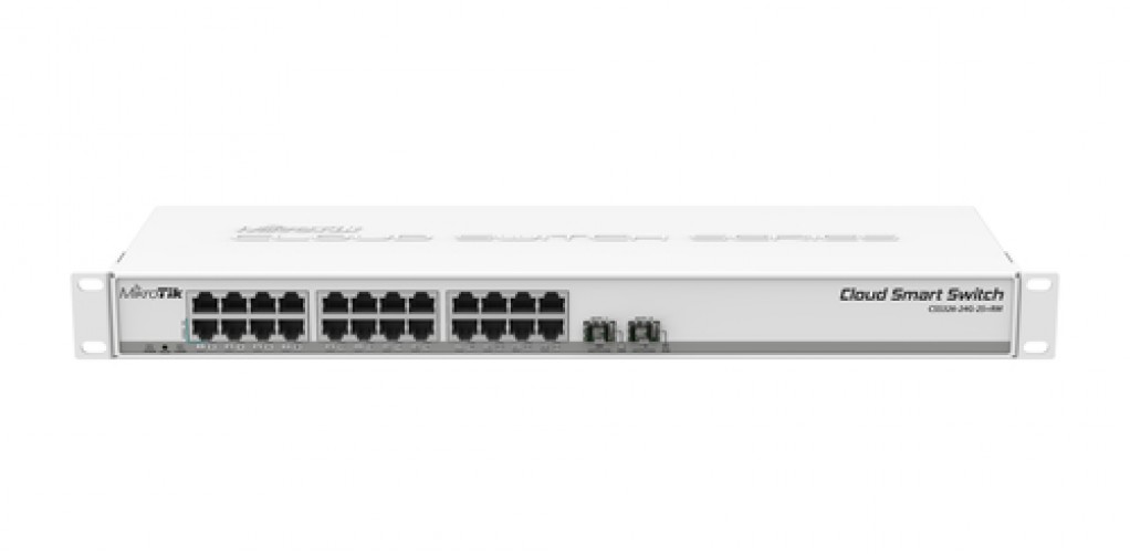 Switch Mikrotik CSS326-24G-2S+RM Gestionado, RJ-45 24, Gigabit Ethernet (10/100/1000), 1U, Blanco