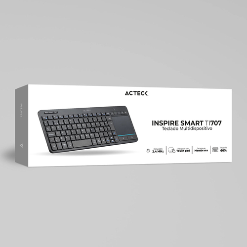 Miniatura 2 de Teclado Acteck Inspire Smart TI707 Inalámbrico, RF inalámbrico + bluetooth, Interruptor de membrana, Negro