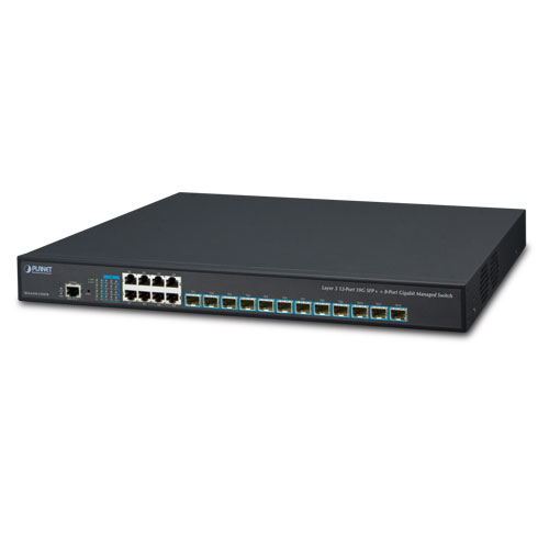 Switch PLANET XGS-6350-12X8TR Gestionado, L3, RJ-45 8, Gigabit Ethernet (10/100/1000), 1U, Negro