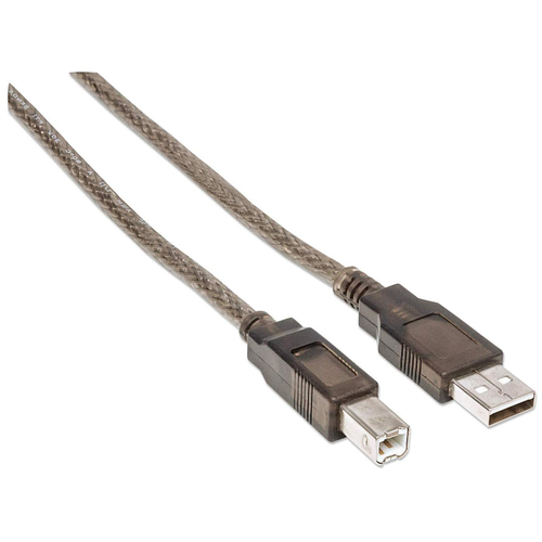 Miniatura 5 de Cable USB Manhattan USB A a USB B, 480 Mbit/s, Plata