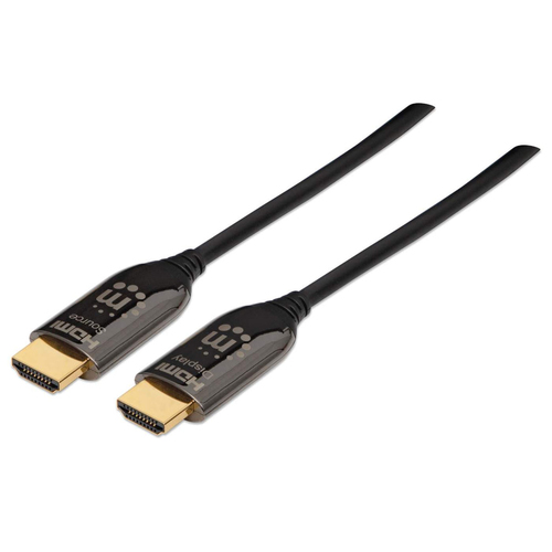 Cable Hdmi Manhattan Cable HDMI Óptico Activo con Clasificación Plénum 50 m, 18 Gbit/s, Negro