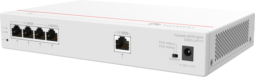 Miniatura 4 de Switch HUAWEI eKit S380 Series S380-L4P1T Gestionado, RJ-45 4, Gigabit Ethernet (10/100/1000), 1U, Gris