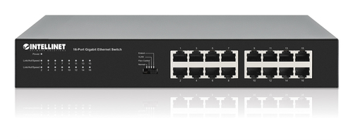 Miniatura 2 de Switch Intellinet 561815 RJ-45 16, Gigabit Ethernet (10/100/1000), Negro