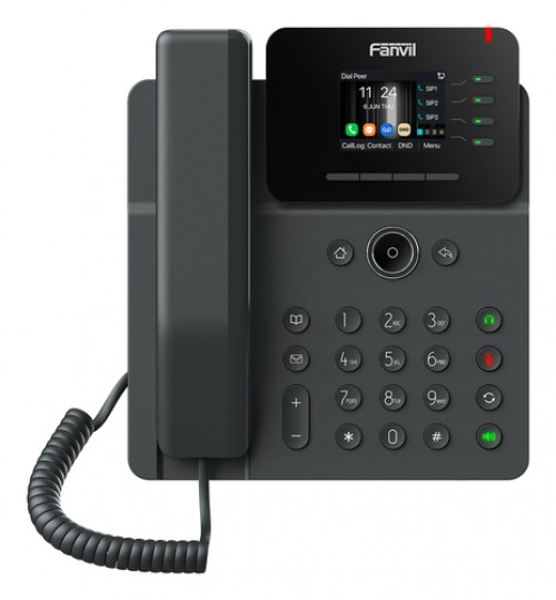 Teléfono Ip Fanvil V61W Terminal con conexión por cable, PoE, 4 líneas, Negro
