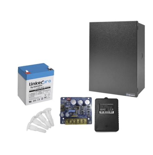 Miniatura 2 de Kit con fuente PLB3 con salida de 12 Vcc a 4 Amper, incluye transformador y batera?a de 12 V a  5.5 Amper