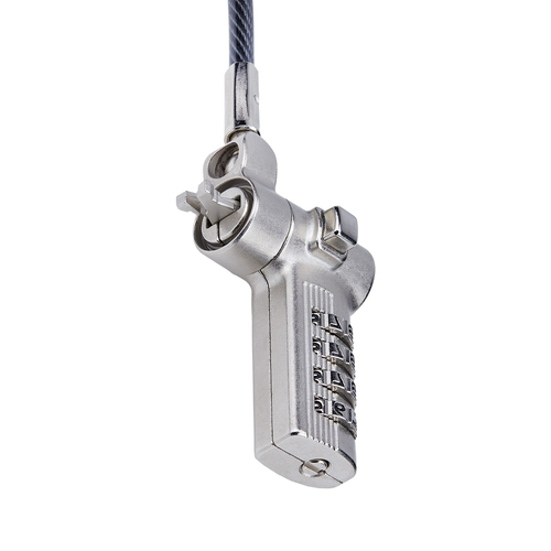 Miniatura 5 de Cable antirrobo StarTech.com UNIVCS-LAPTOP-LOCK Kensington, Nano, Noble, Brecha, Cerradura con combinación, 2 m, Acero al carbón, Plástico, Negro, Plata