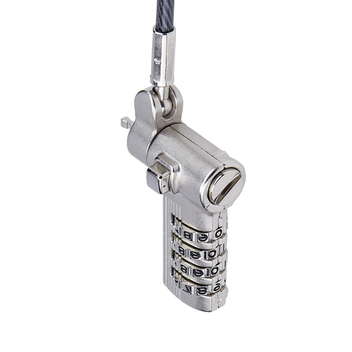 Miniatura 4 de Cable antirrobo StarTech.com UNIVCS-LAPTOP-LOCK Kensington, Nano, Noble, Brecha, Cerradura con combinación, 2 m, Acero al carbón, Plástico, Negro, Plata