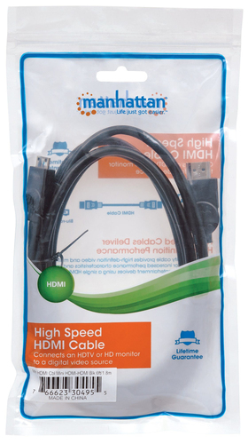 Miniatura 2 de Cable Hdmi Manhattan Cable HDMI de Alta Velocidad 1.8 m, 10.2 Gbit/s, Negro