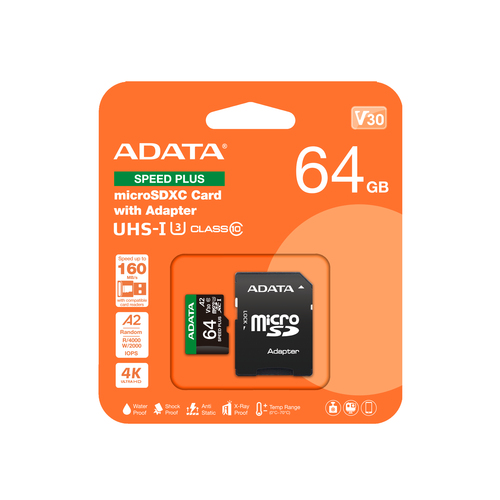 Miniatura 4 de Memoria ADATA Speed Plus 64 GB, Velocidad 160 MB/s, Clase 10