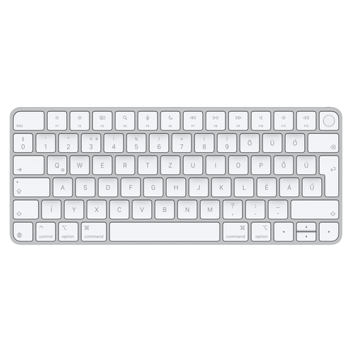 Teclado Apple MXCK3MG/A Húngaro, Inalámbrico y alámbrico, USB + Bluetooth, Plata, Blanco