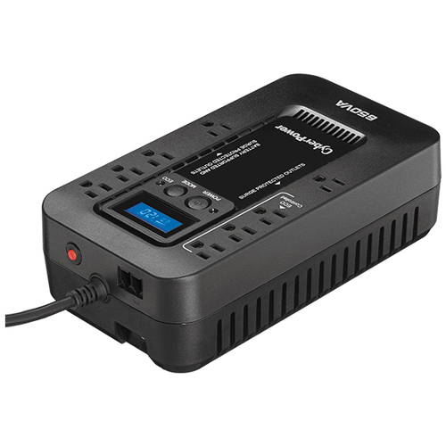 No Break CyberPower EC650LCD 0.65 kVA / 390 W, 526 J, Entrada 140 V, Salida 120 V, 8 salidas AC, Negro
