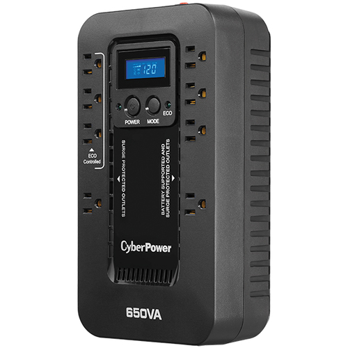 Miniatura 4 de No Break CyberPower EC650LCD 0.65 kVA / 390 W, 526 J, Entrada 140 V, Salida 120 V, 8 salidas AC, Negro