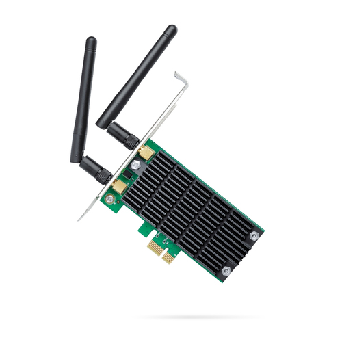 Tarjeta de red inalambrica TP-Link Archer T4E PCI Express, Wi-Fi 5 (802.11ac), Negro, Verde
