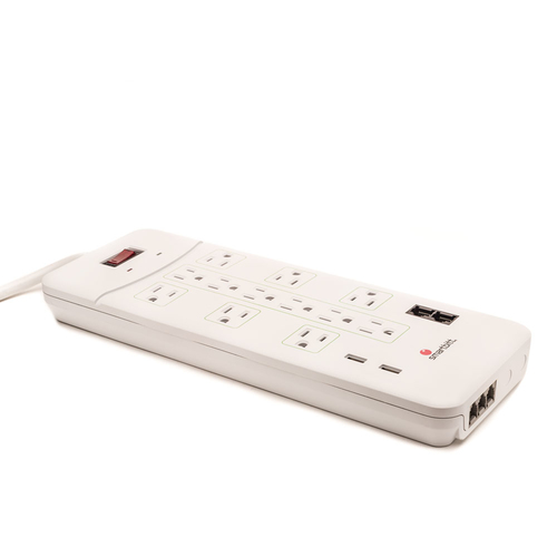 Miniatura 3 de Supresor de picos Smartbitt SBSS1350J-12 120 V, 1350 J, 50 - 60 Hz, 12 contactos, Blanco