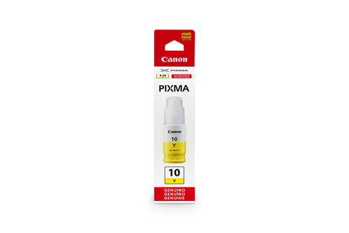 Miniatura 3 de Cartucho de tinta Canon GI-10 Original, Amarillo, 70 ml, Alto rendimiento (XL)