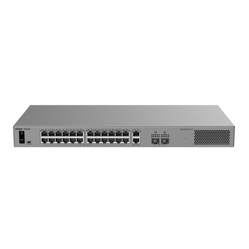 Miniatura 5 de Switch Ruijie Networks RG-ES228GS-P-V2 Gestionado, L2, RJ-45 26, Gigabit Ethernet (10/100/1000), (PoE +) 24, 24 POE, Gris